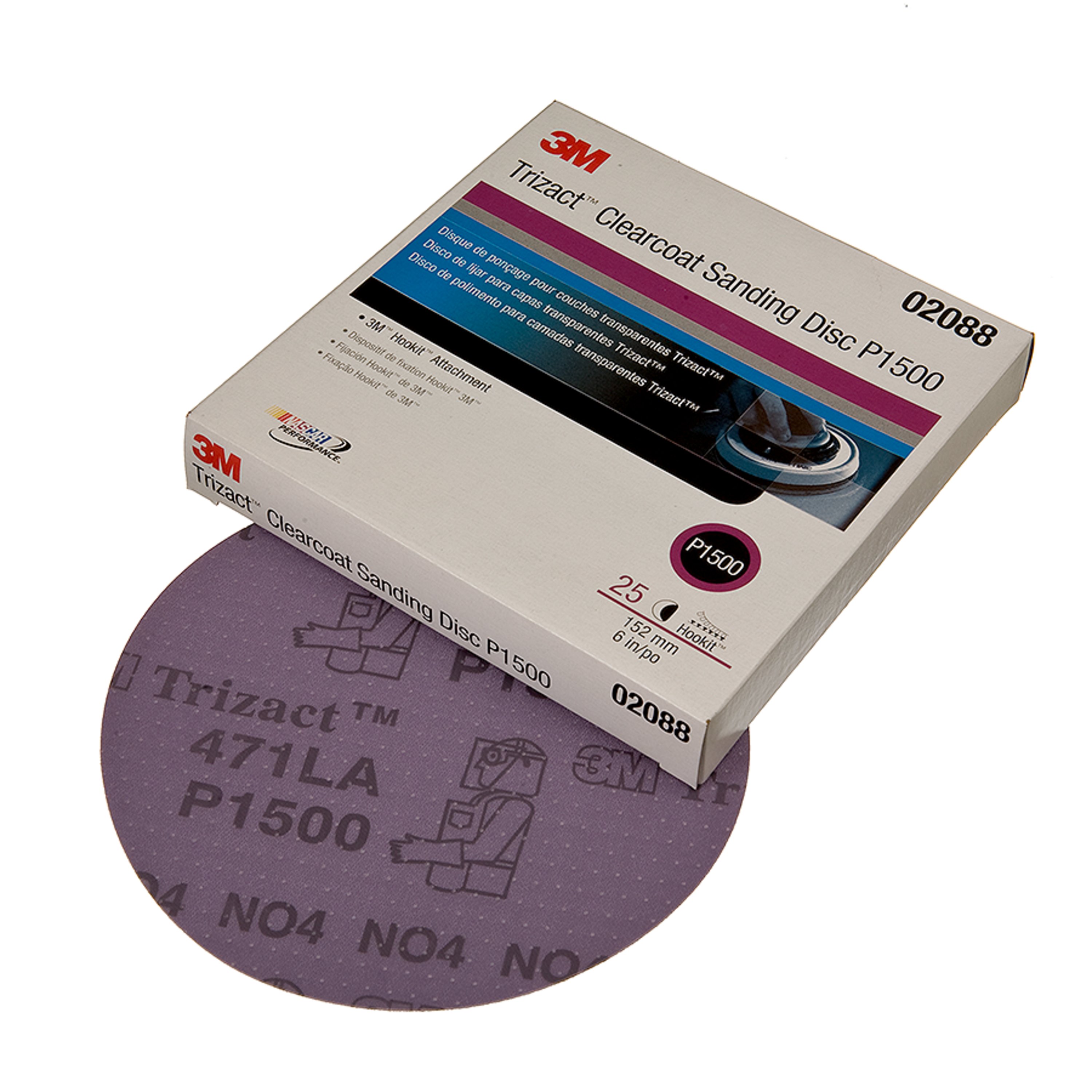 3M™ 02088 Trizact™ Clearcoat Sanding Disc 471LA 150mm P1500 Linkup