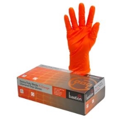 Bastion Nitrile HD Diamond Grip P/F Orange: X-Large - Box 50
