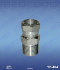 Bedford Precision 12-404 Swivel Adapter: 3/8"(m) x 1/4"(f)