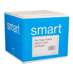 Smart Pro Tape Yellow: 24mm x 50M - Box of 36 Rolls