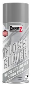 Chemz® Quick Dry Enamel Paint: Gloss Silver - Aerosol
