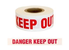 Esko® Warning Tape 75mm x 250M x 90µm: Danger Keep Out Roll